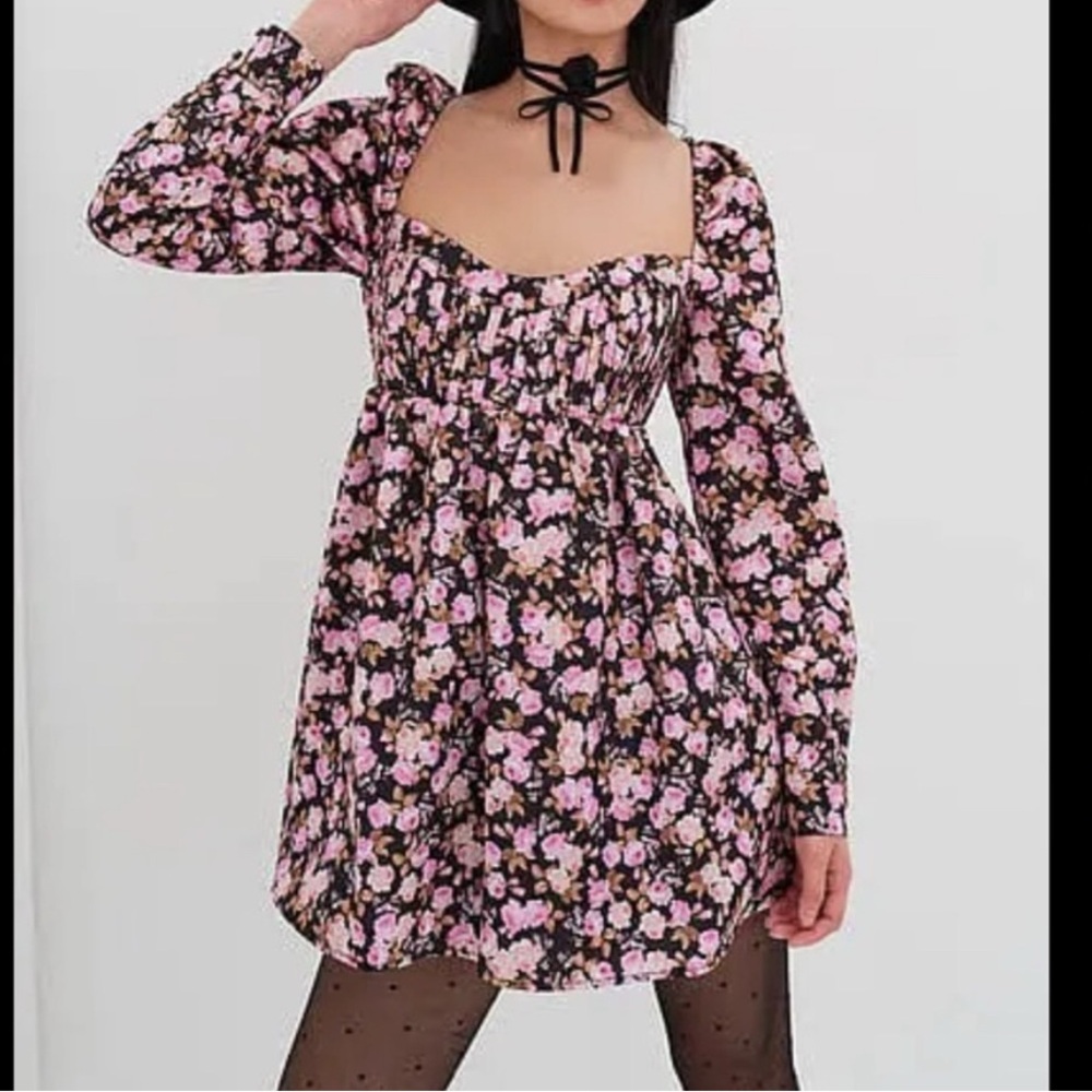 For Love & Lemons Floral Mini Dress Kate Floral Babydoll Dress